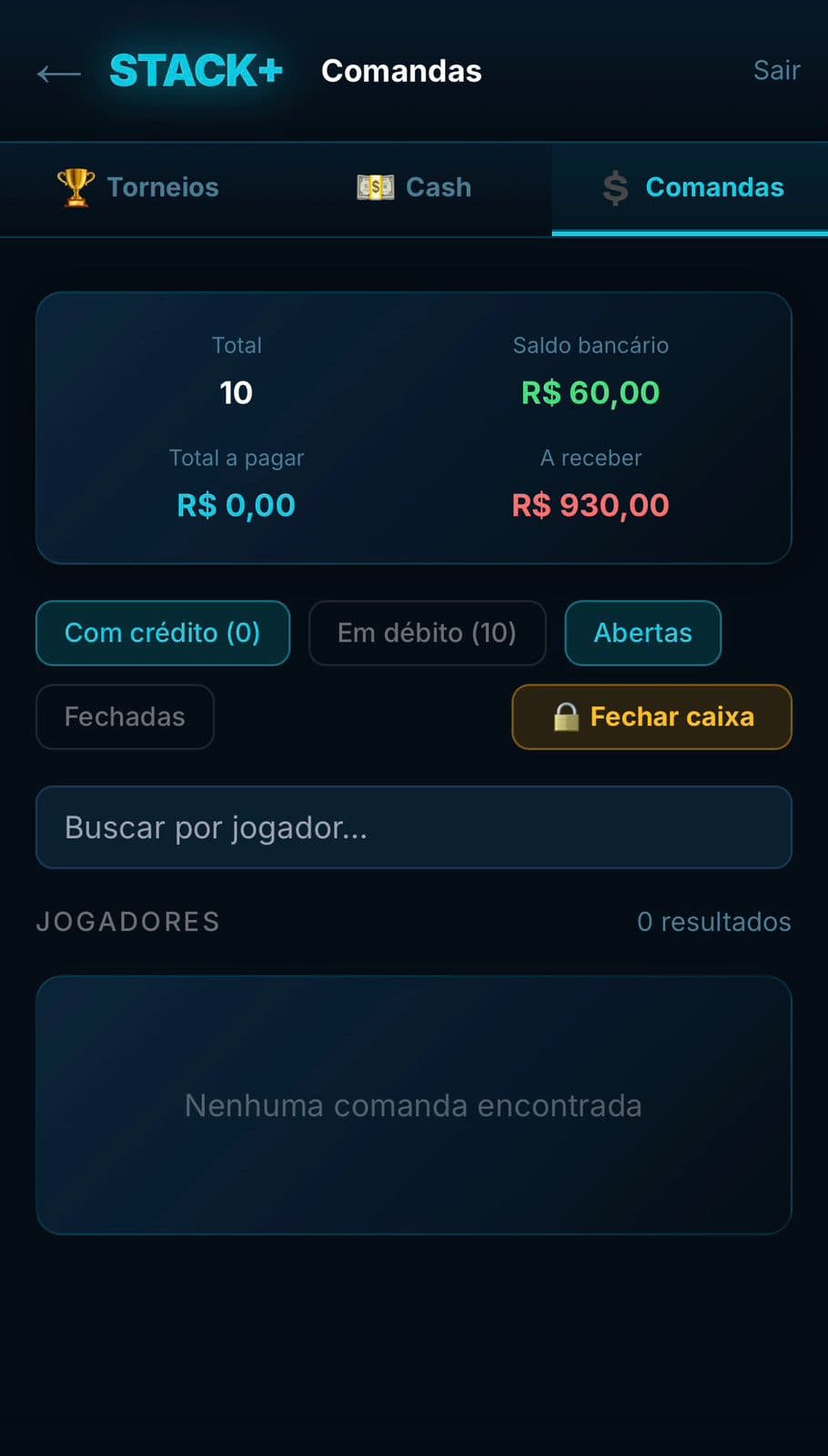 StackPlus no celular — controle de comandas